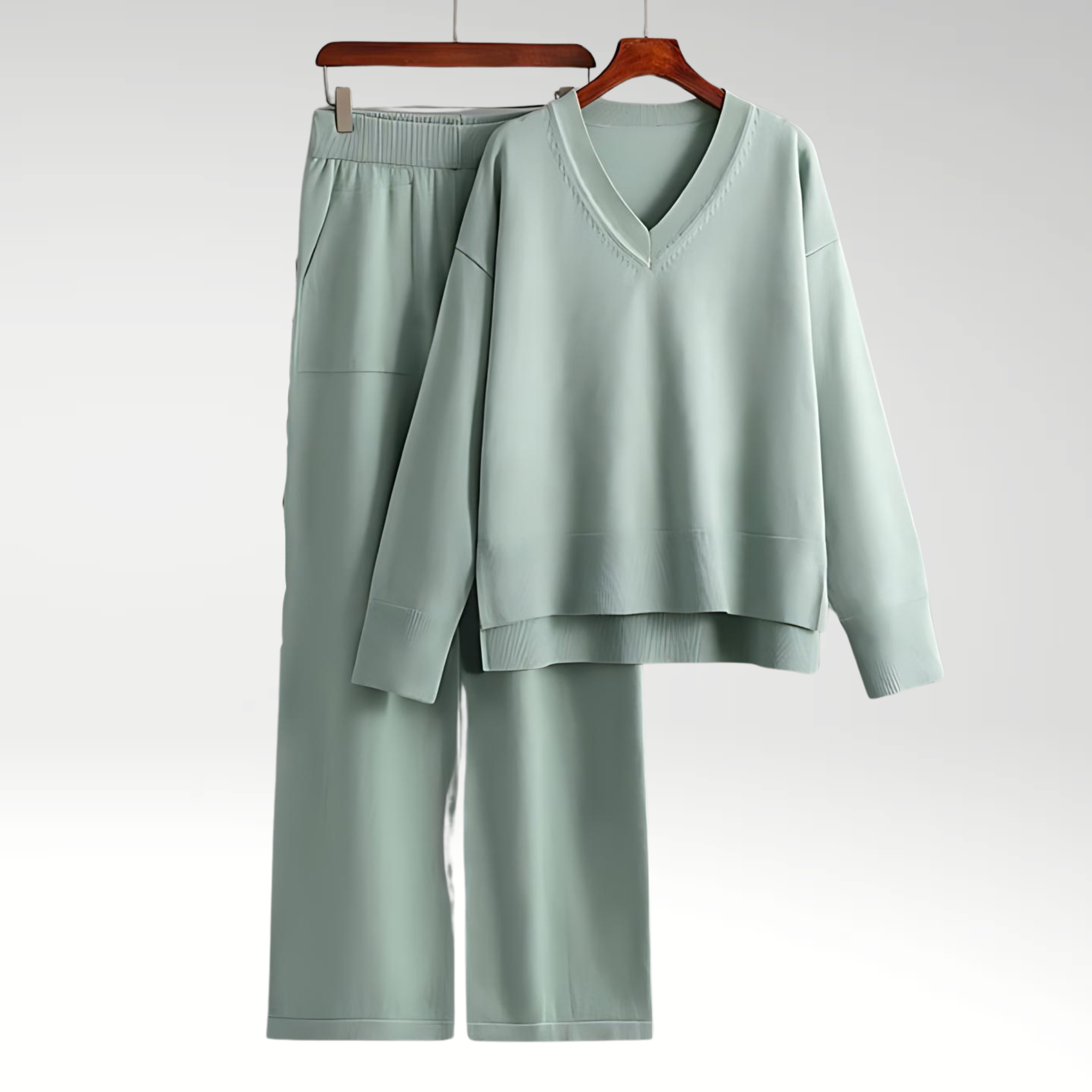 Éliane™ | Luxe V-Neck Two Piece Set