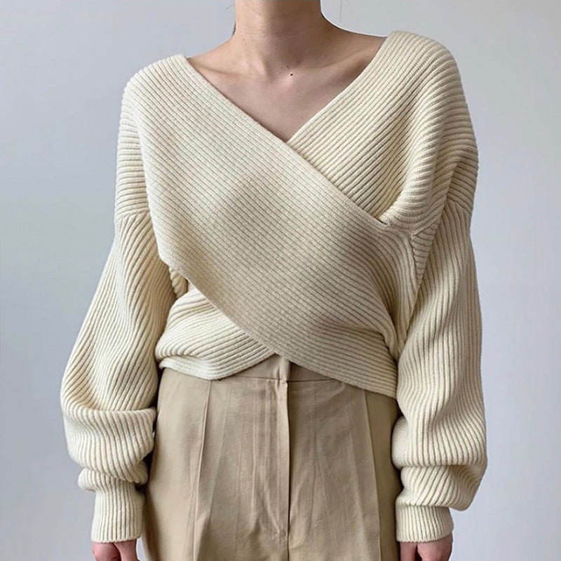 Flavie™ | Pull en tricot croisé chic