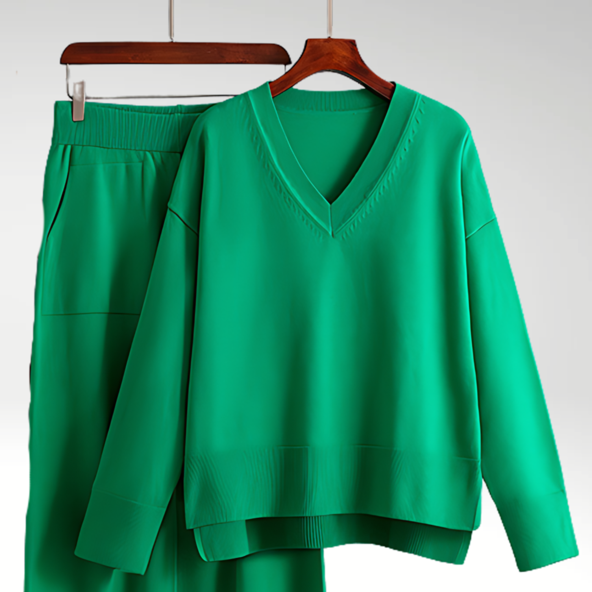 Éliane™ | Luxe V-Neck Two Piece Set