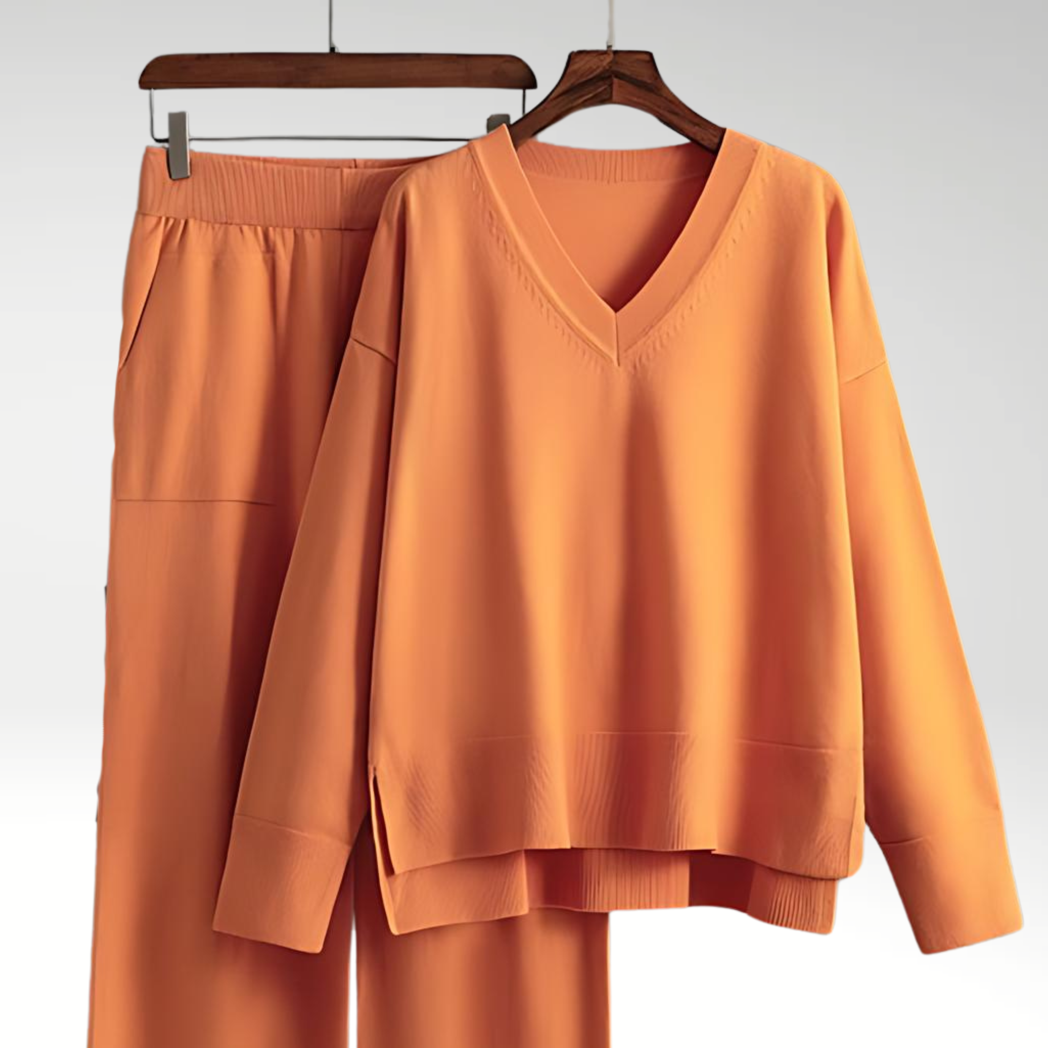 Éliane™ | Luxe V-Neck Two Piece Set