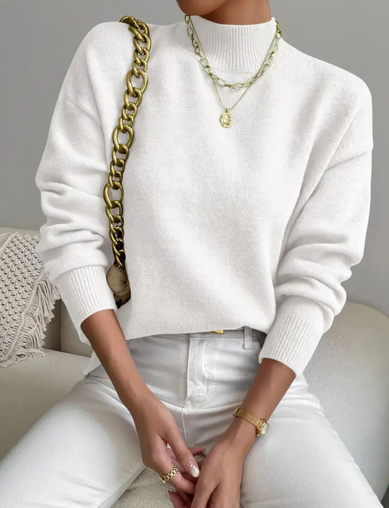 Ingrid™ - Élégant Pull Confort Col Montant