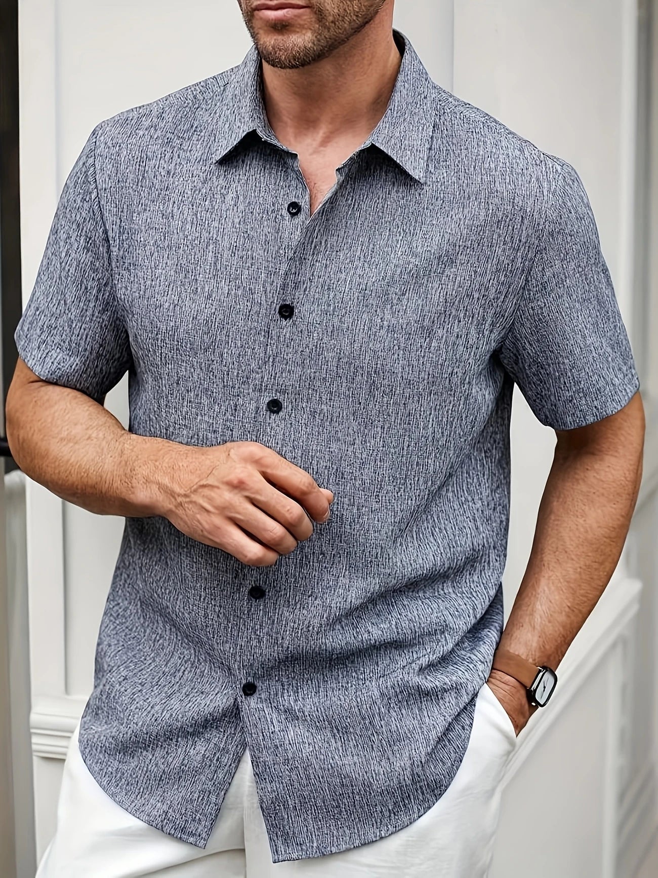 Guillaume™ | Chemise légère à manches courtes en mélange de lin