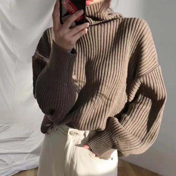 Bérénice™ | Luxe Pull à col roulé et à manches ballon