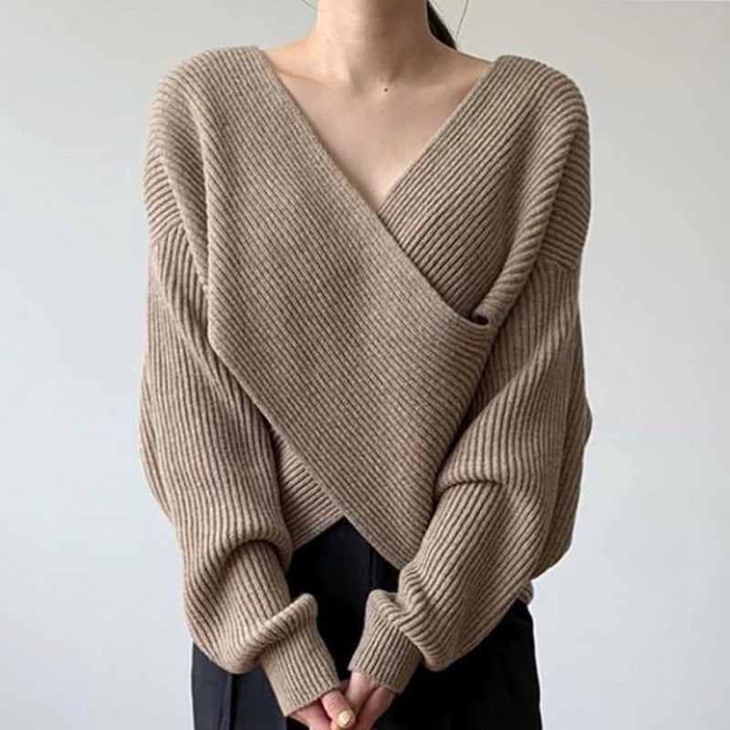 Flavie™ | Pull en tricot croisé chic