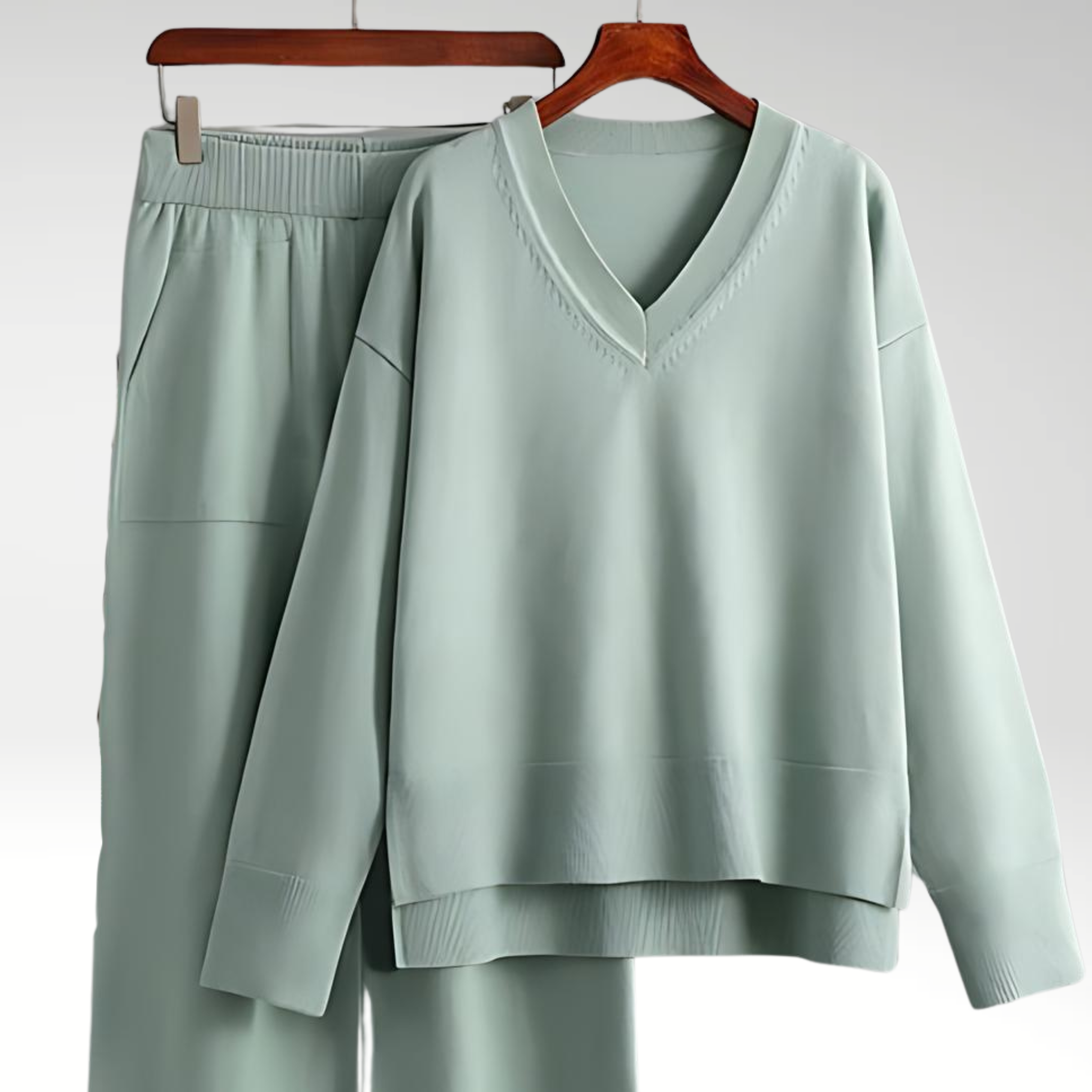 Éliane™ | Luxe V-Neck Two Piece Set