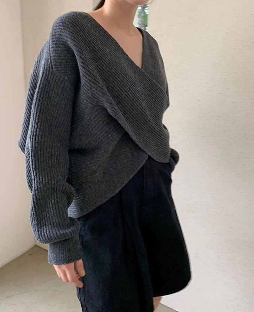 Flavie™ | Pull en tricot croisé chic