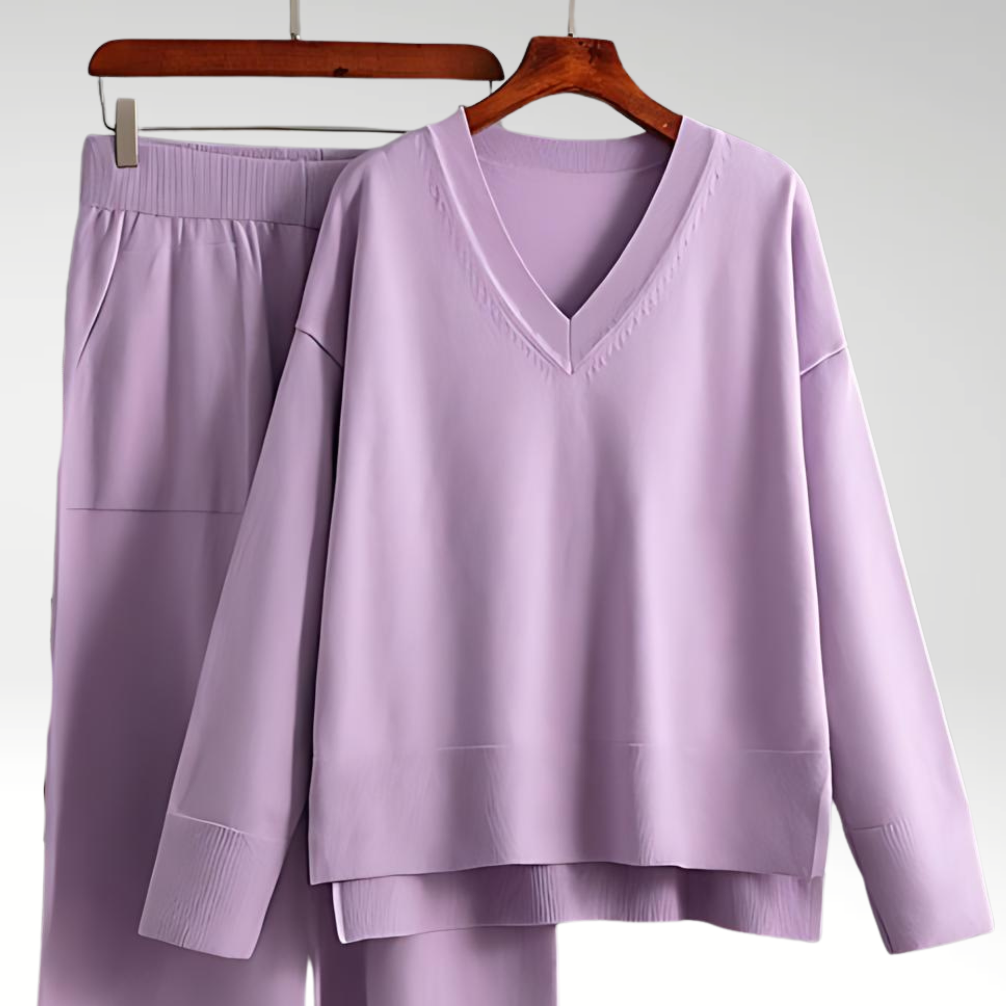 Éliane™ | Luxe V-Neck Two Piece Set