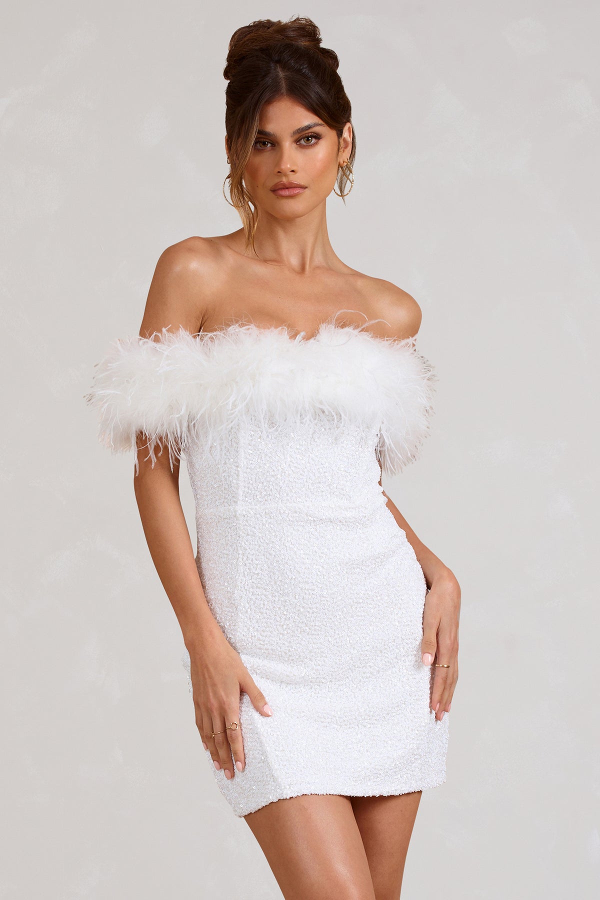 Pascale™ | Robe à pailettes avec plumes